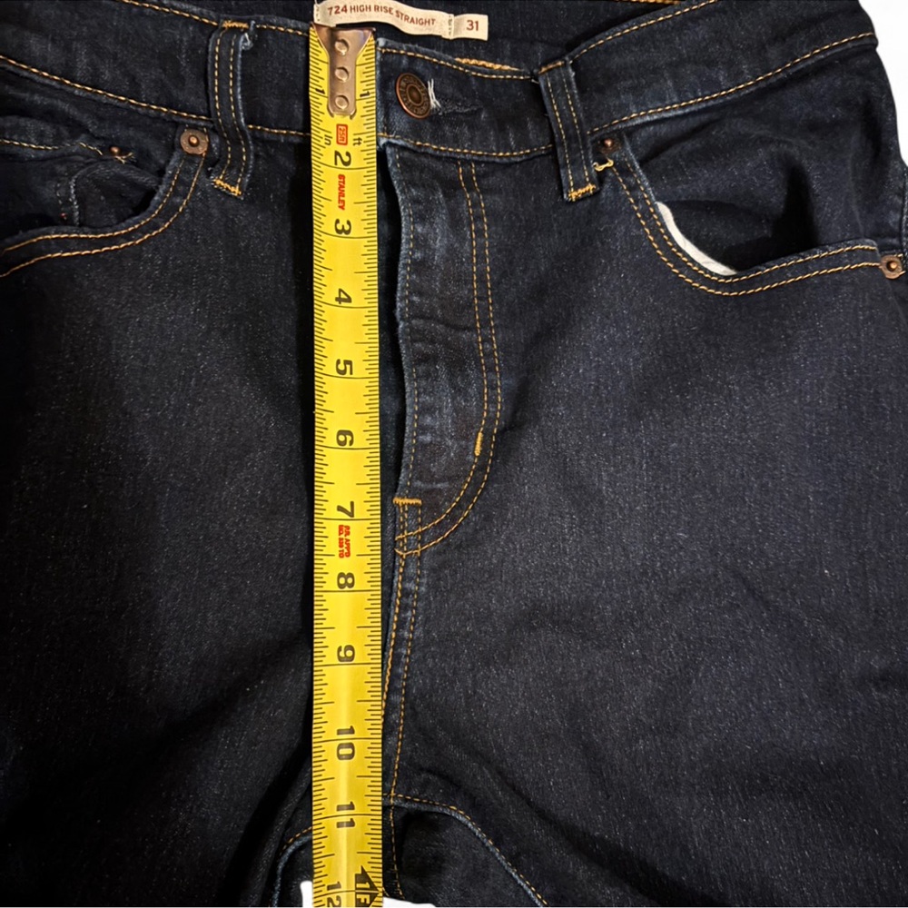 Levi's 724 High Rise Slim Straight Jeans Cast Shadows Dark Wash 31 - Picture 9 of 13